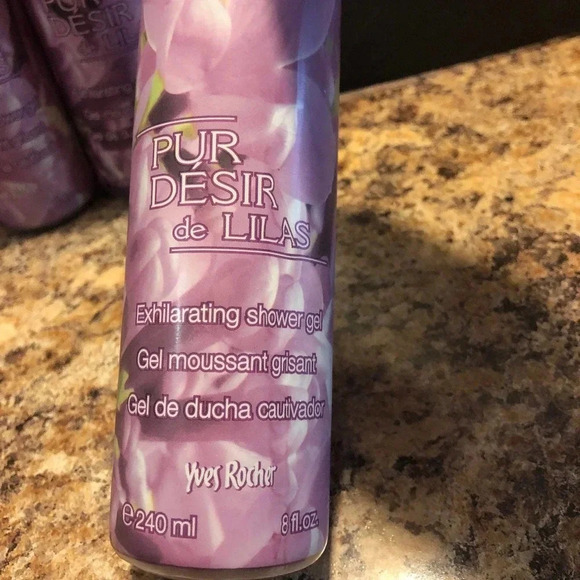 Yves Rocher Pur Desir de Lilas Enhilarating Shower Gel 240ml/8fl.oz 3 Bottles - Picture 4 of 7